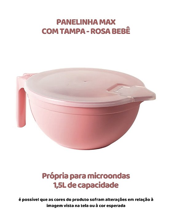 PANELINHA MAX 1,5L COM TAMPA - ROSA BEBÊ - BLUESTAR