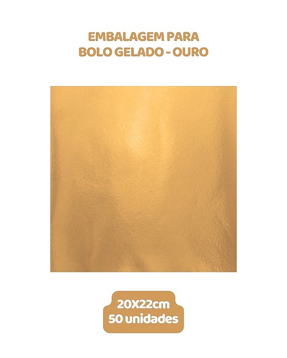 EMBALAGEM PARA BOLO GELADO 20X22cm OURO - CROMUS