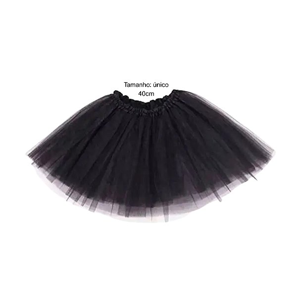 SAIA DE TULE LISA PRETO - HALLOWEEN