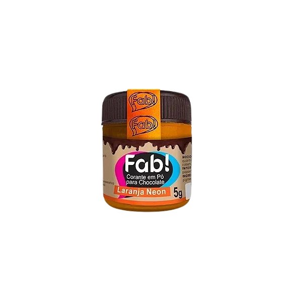 CORANTE EM PÓ PARA CHOCOLATE 5g LARANJA NEON - FAB