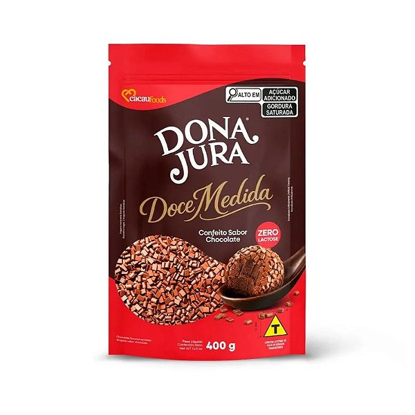 CONFEITO DOCE MEDIDA DONA JURA SABOR CHOCOLATE 400G