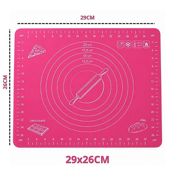 TAPETE DE SILICONE MULTIUSO ROSA 26X29CM - PRIME CHEF