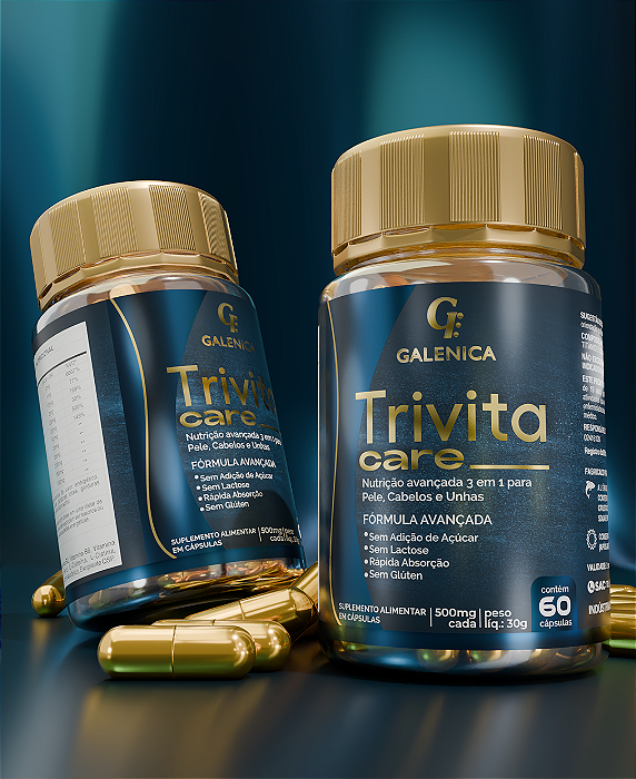 Trivita Care – Nutrição Avançada 3 em 1 para Pele, Cabelos e Unhas - 2 potes