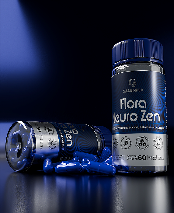 Flora Neuro Zen - Probióticos para Ansiedade-Estresse-Cognição-2 potes