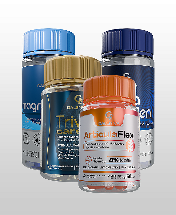 COMBO LONGEVIDADE: ArticulaFlex + Trivita Care + Magnesium 5 + Flora Neuro Zen