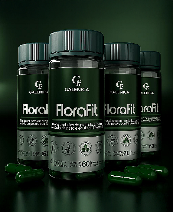 FloraFit - Probióticos para Emagrecer-Saúde Intestinal-Reduz Inchaço Abdominal - 4-Potes