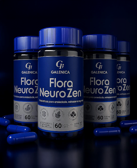 Flora Neuro Zen - Probióticos para Ansiedade-Estresse-Cognição-4 potes