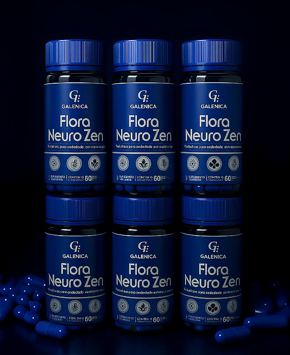 Flora Neuro Zen - Probióticos para Ansiedade-estresse-Cognição-6 potes