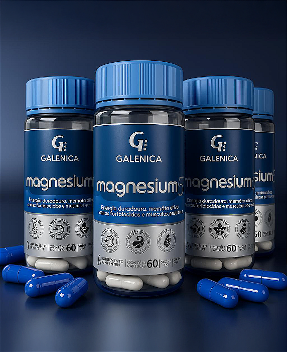 Magnesium 5 - 5 Formas de Magnésio- Solução Completa para Corpo e Mente- com Magnésio Treonato- Pack com 4 Potes