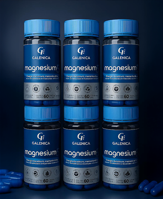 Magnesium 5 - Magnesium 5 - 5 Formas de Magnésio-Solução Completa para Corpo e Mente-com Magnésio Treonato - Pack com 6 Potes
