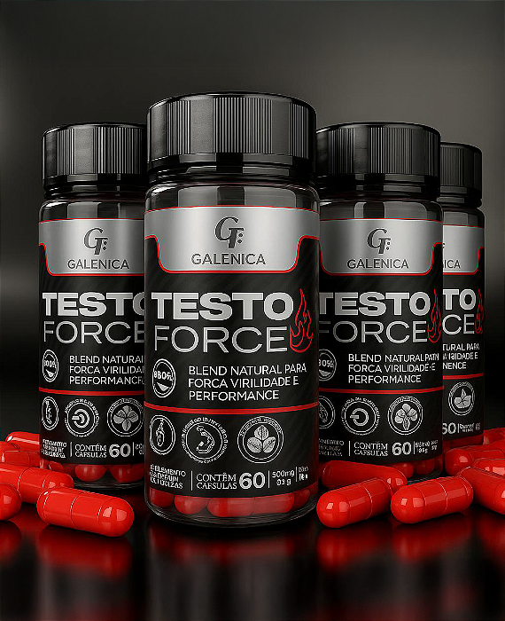 TESTO FORCE-Blend Natural para Força, Virilidade e Performance - 4 potes