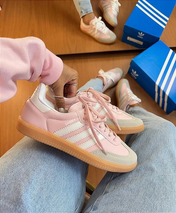 TÊNIS ADIDAS ROSA/CINZA