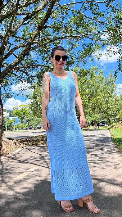 VESTIDO LONGO DE TRICÔ
