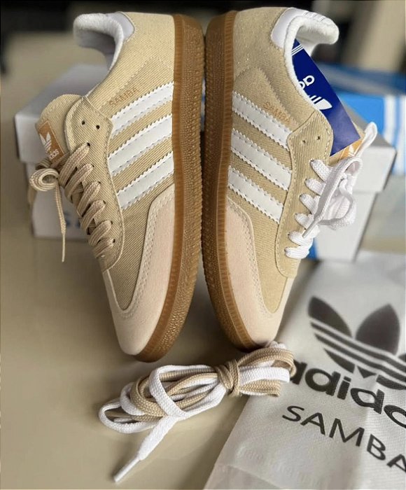 TÊNIS ADIDAS SAMBA NUDE COM BRILHO
