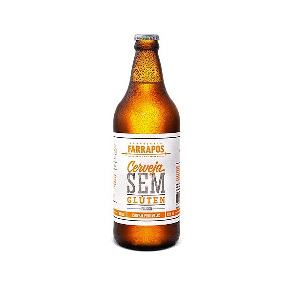 CERVEJA FARRAPOS SEM GLUTEN - GARRAFA 600ml