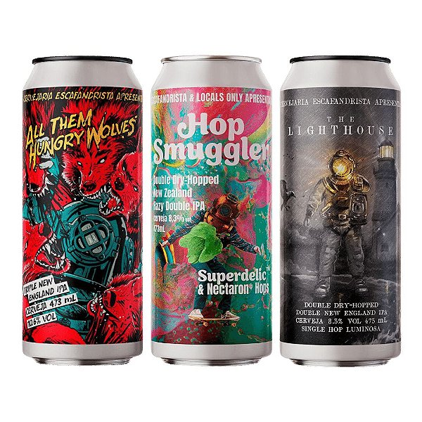 KIT 3 CERVEJAS ESCAFANDRISTAS - IPAS EXTREMAS - LATA 473ml