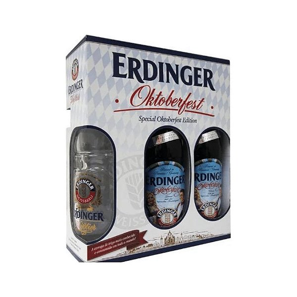 KIT ERDINGER OKTOBERFEST- 2 GARRAFAS 500ml + CANECA 500ml