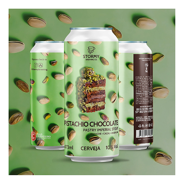CERVEJA STORMY PISTACHIO CHOCOLATE - PASTRY IMPERIAL STOUT - LATA 473 ml