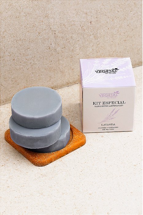 KIT ESPECIAL SABONETE ARTESANAL LAVANDA -03 UND-90G