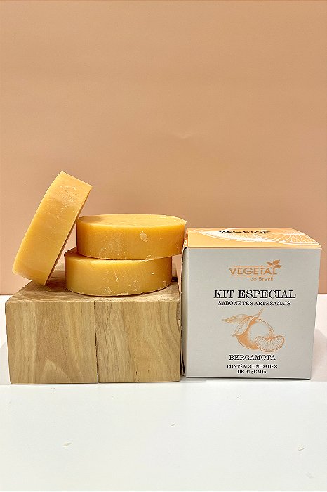 KIT ESPECIAL SABONETE ARTESANAL BERGAMOTA -03 UND-90G
