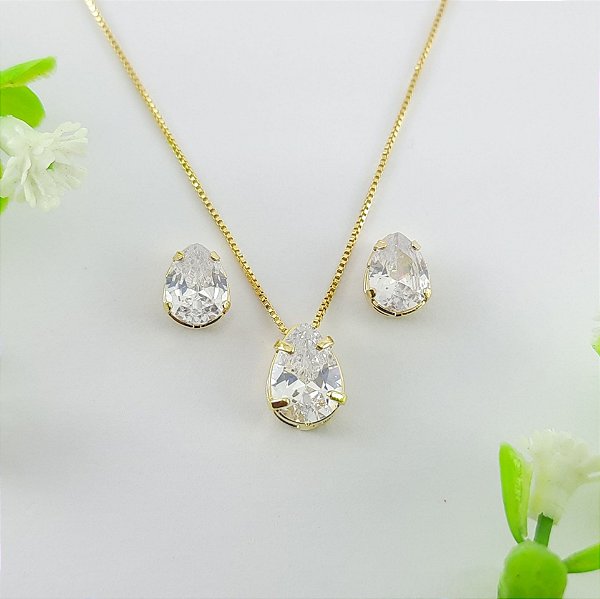 CONJUNTO GOTA CRISTAL INCOLOR