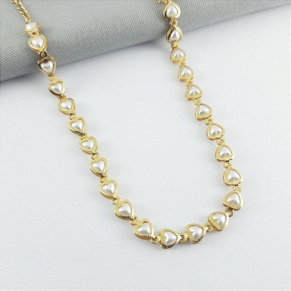 CHOKER CORAÇÃO DE PÉROLAS