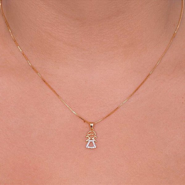 COLAR MENINA COM ZIRCÔNIAS