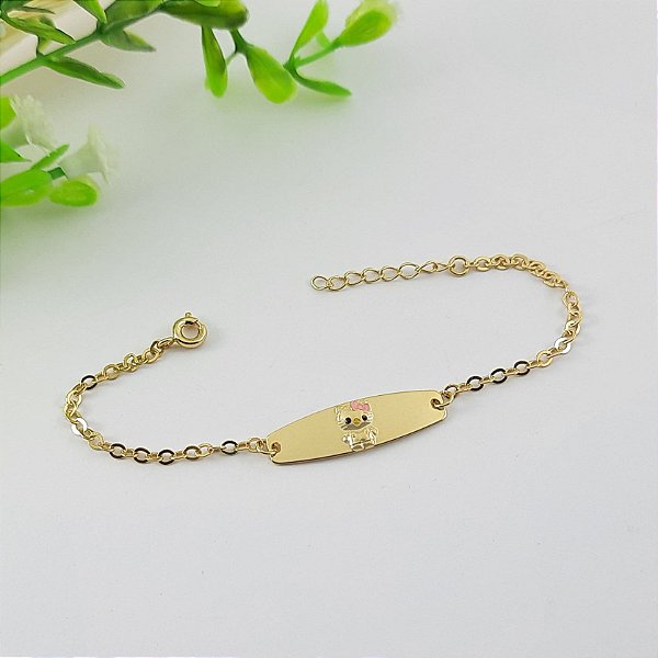 PULSEIRA INFANTIL PLAQUINHA HELLO KITTY