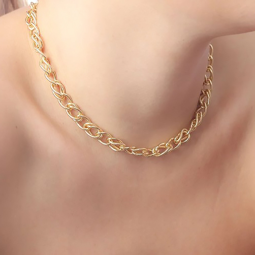 CHOKER DE ELOS DUPLOS (CARTIER) DETALHADOS