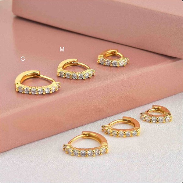 BRINCO ARGOLINHAS CRAVEJADAS INCOLORES