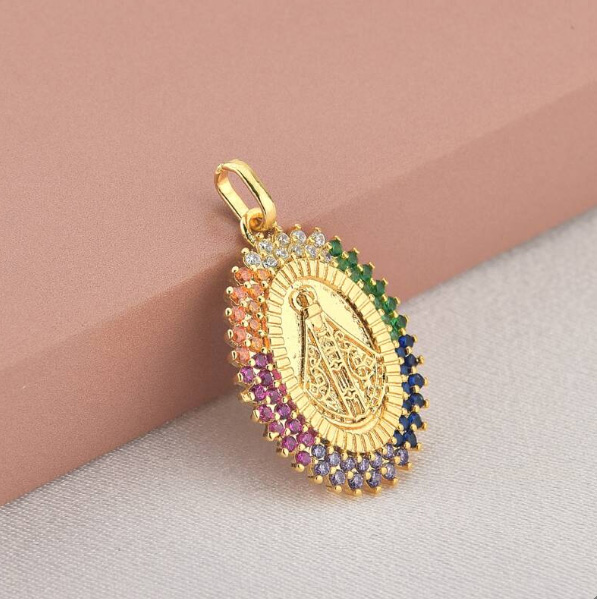 PINGENTE NOSSA SENHORA APARECIDA COLORIDA