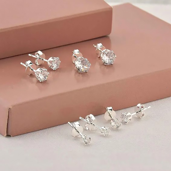 BRINCO PONTO DE LUZ BANHADO A PRATA - 6MM