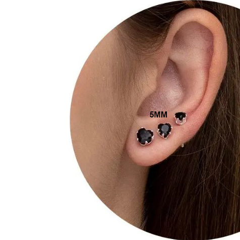 BRINCO CORAÇÃO BANHADO A PRATA - 5MM