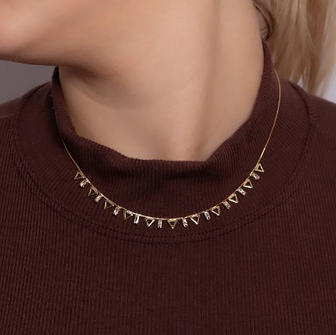 CHOKER COM ZIRCÔNIAS E TRIÂNGULOS
