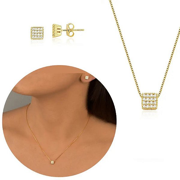 CONJUNTO QUADRADINHO CRAVEJADO