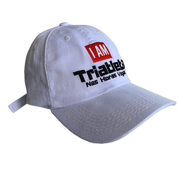 Boné  Dad Hat Triathlon - I AM Triatleta Nas Horas Vagas (Branco)
