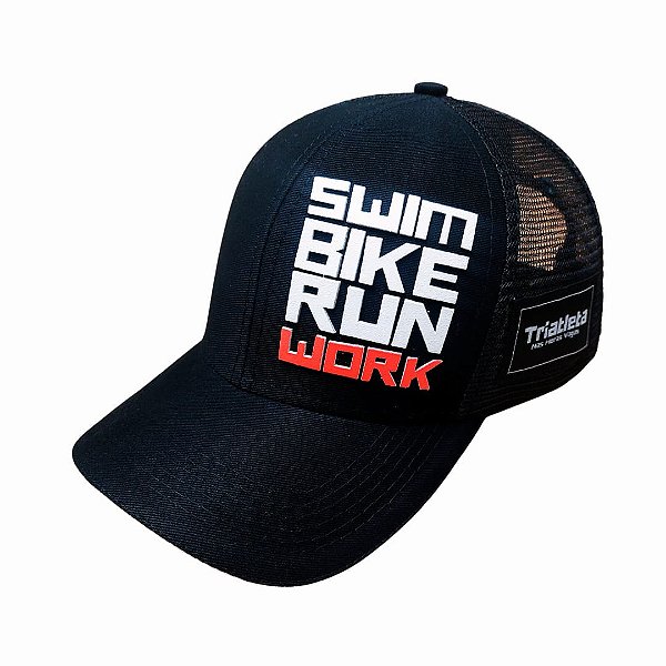 Boné Triathlon Work - All Black - Triatleta Nas Horas Vagas