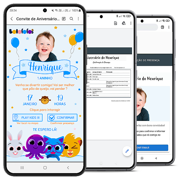 Convite de Aniversário Interativo do Bolofofos - Sistema de Confirmação de Presença