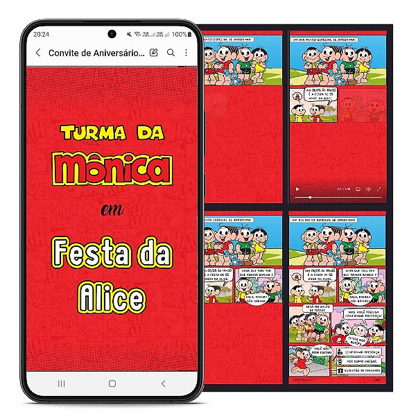 Convite Animado Turma Da Mônica -com Confirmação De Presença