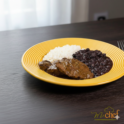 Filé mignon ao molho de mostarda + Arroz Branco + Feijão Preto Light (390g)