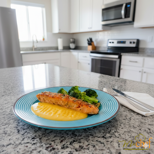 Salmão com ervas + Mousseline de Mandioquinha + Brócolis (340g)