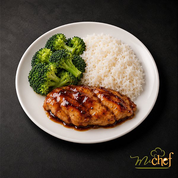 Filé de Frango ao Molho Teriyaki + Arroz Branco + Brócolis (340g) | Embalado a Vácuo