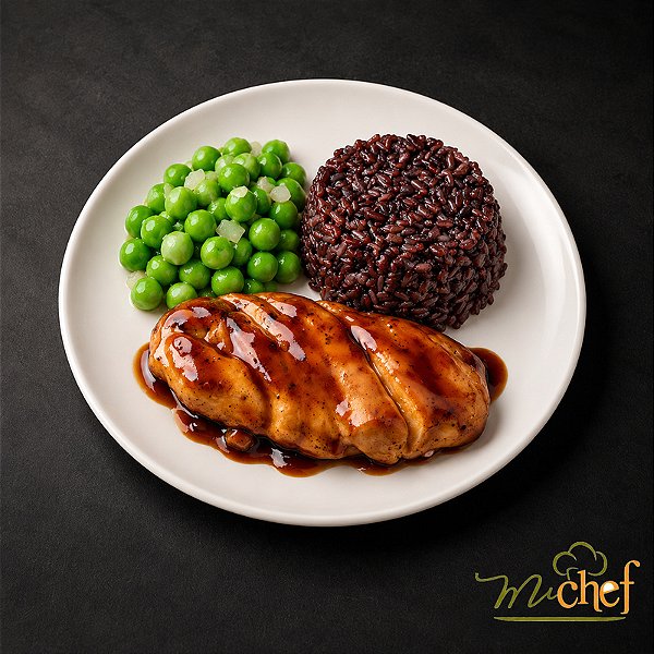 Filé de Frango ao Molho Teriyaki + Arroz Negro + Ervilhas Frescas (290g) | Embalado a Vácuo