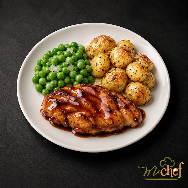 Filé de Frango ao Molho Teriyaki + Batatas Sauté + Ervilhas Frescas (270g) | Embalado a Vácuo