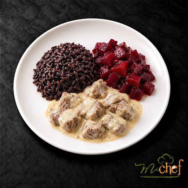 Filé Mignon ao Molho de Gorgonzola + Arroz Negro + Beterraba (370g) | Embalado a Vácuo