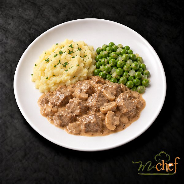 Estrogonofe de Filé Mignon + Purê de Batata Inglesa + Ervilhas Frescas (320g) | Embalado a Vácuo