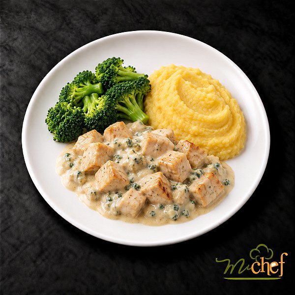 Frango ao Molho Gorgonzola + Mousseline de Mandioquinha + Brócolis (370g) | Embalado a Vácuo