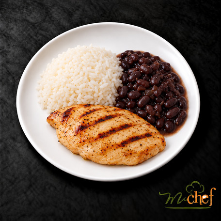 Filé de Frango Grelhado + Arroz Branco + Feijão Preto Light (360g) | Embalado a Vácuo