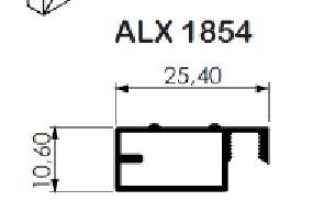 ALX-1854(A-058) MONTANTE TELA FIXA 1,70 KG BARRA 6,00 ML