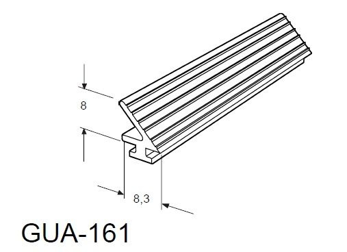 GUA-161-GUARNIÇÃO PARA VEDAÇÃO DAS FOLHAS PELE DE VIDRO PV2(ROLO 50 MTS)